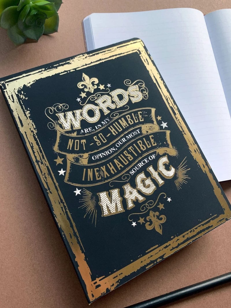 Paper House Productions Harry Potter 8" Foil Accent Soft Cover Journal with Satin Ribbon Page Marker - Words... Magic - Image 4